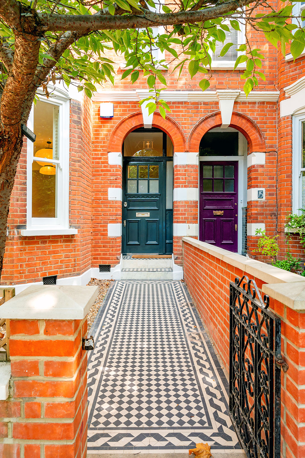 Premium London townhouse exterior at golden hour